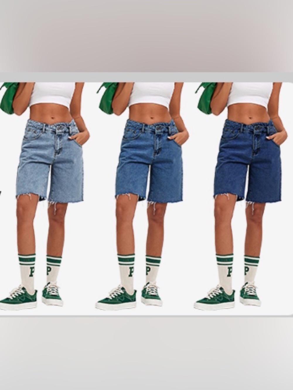 A125 Womens Crossover Denim Shorts Summer Asymmetrical High Waisted Straight - Picture 9 of 11